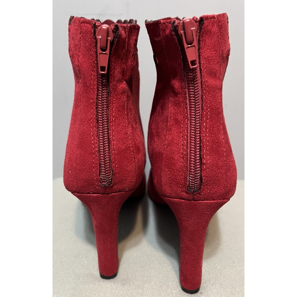 IMPO TARRID Women's Scarlett Red Faux Suede Ankle Boots, Size 11M - Picture 3 of 11